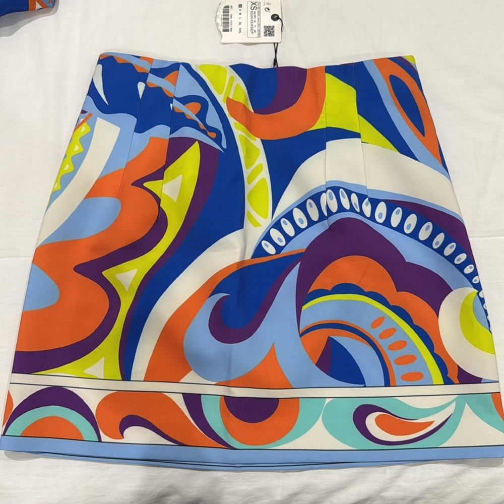 Zara Multicolored Patterned Mini Skirt - Picture 7 of 10